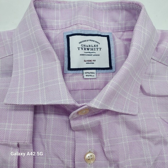 Charles Tyrwhitt Other - Charles Tyrwhitt Classic Fit Non Iron Pink Check Dress Shirt 17 1/2 36